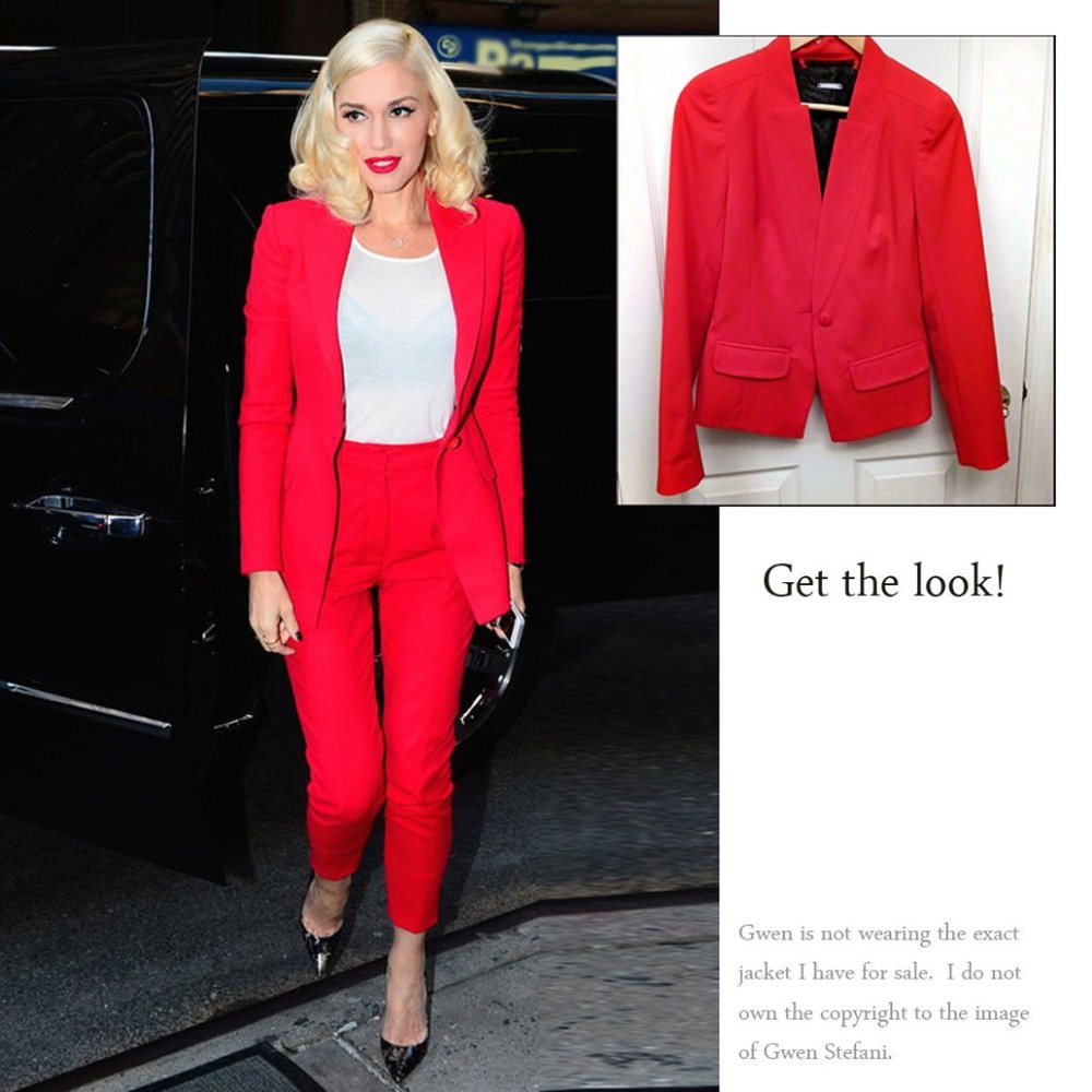 Trina Turk red one button suit jacket